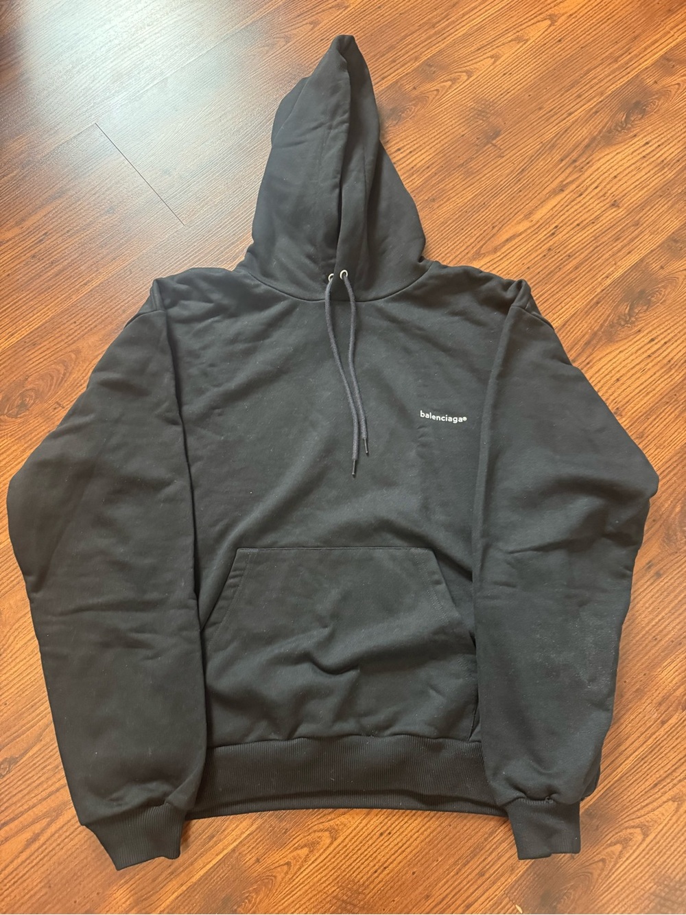 Balenciaga Black Small Logo Hoodie